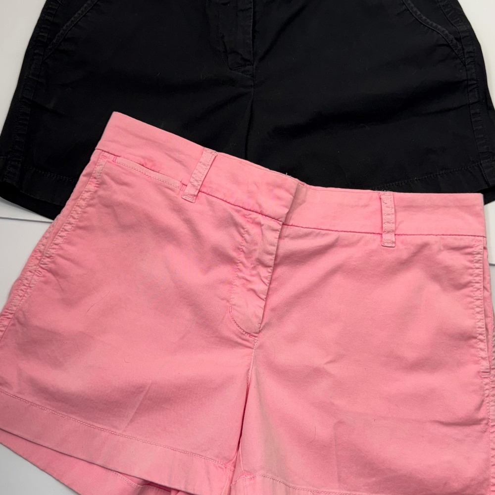 J. Crew Chino Shorts Broken‎ In Style Black Pink Bundle Size 4